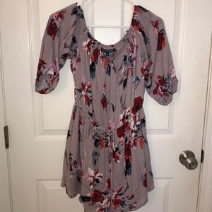 Floral off-shoulder romper